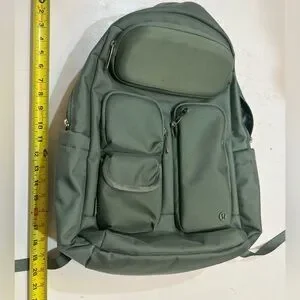 lululemon athletica Navy and Olive Backpack Lululemon More Miles Active Backpack *17L - Dark Olive  main image 4